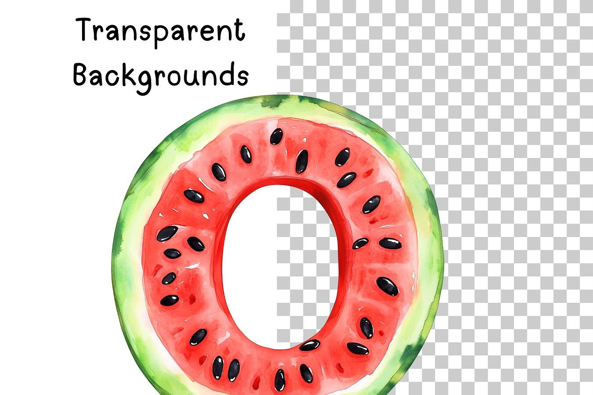 Watermelon Numbers – Watercolor, an Illustration by PassionPNGcreation (Photo 3 of 4)