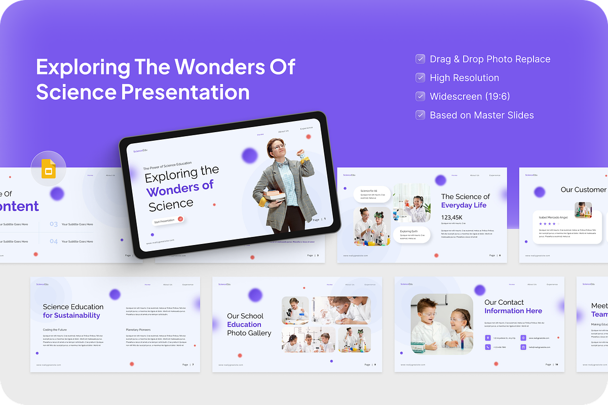 Science Education Google Slides, a Presentation Template by Annora Studio (Photo 1 of 5)