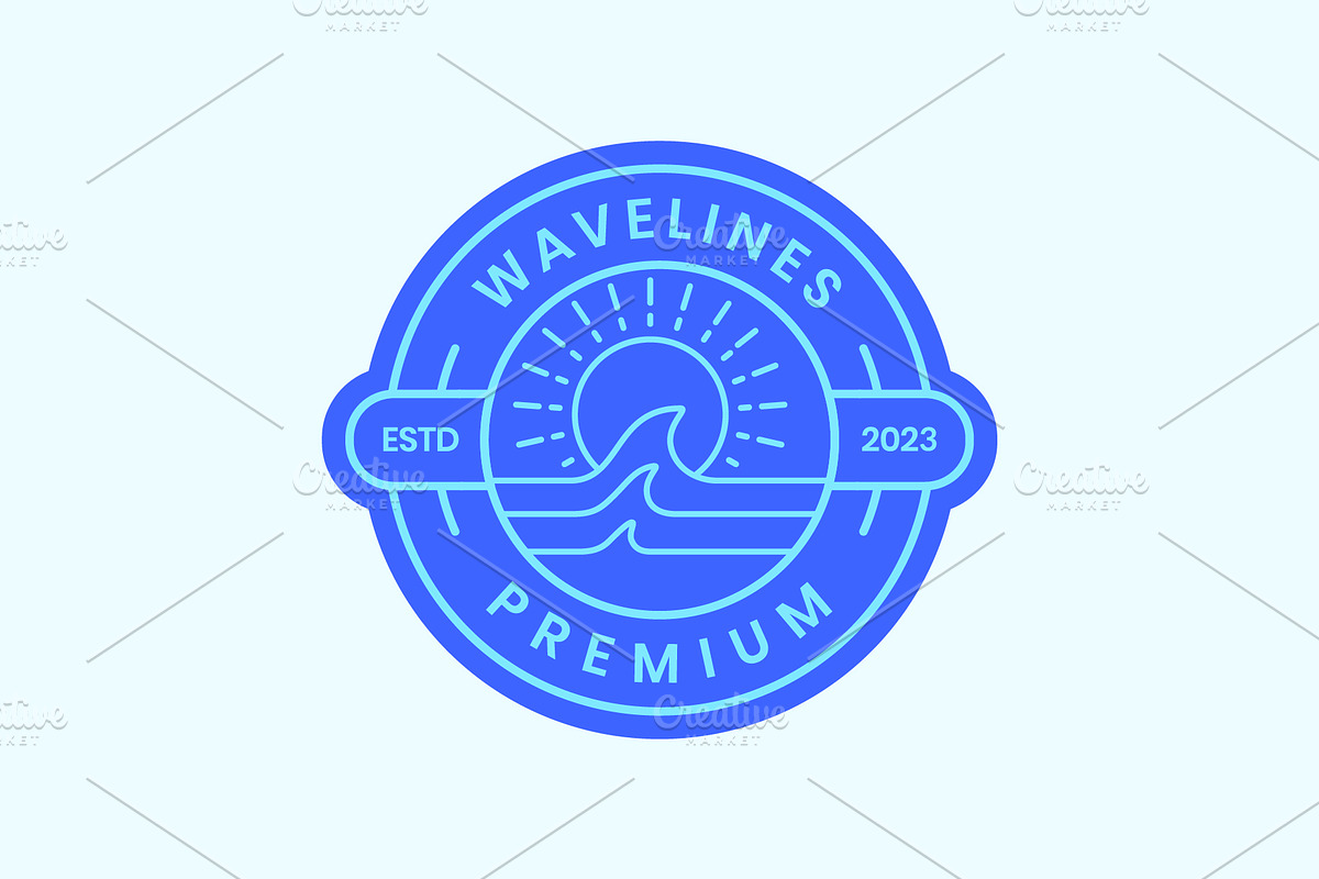wave ocean sea with sunset logo, a Branding & Logo Template by devastd