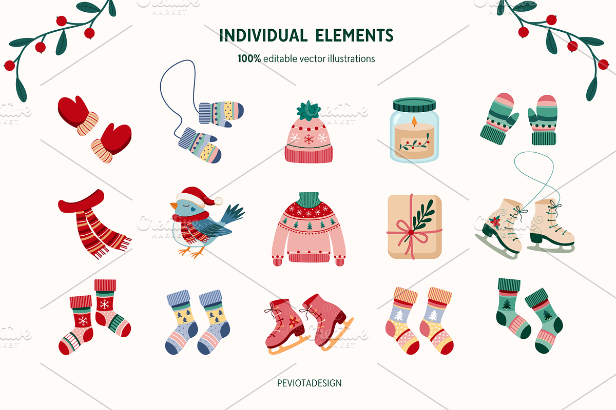 Christmas & New Year collection, a Seasonal Illustration by Peviotadesign (Photo 6 of 13)