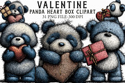 Valentine Panda Heart Box Clipart, an Illustration by Libby Wishes (Thumbnail 1 of 6)