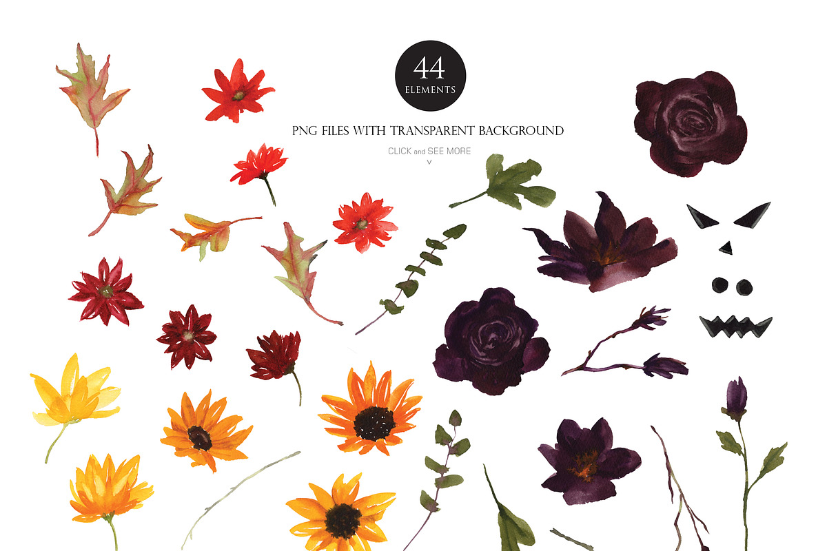 Watercolor flower - Spooky Halloween, an Illustration by Beigetime (Photo 8 of 9)