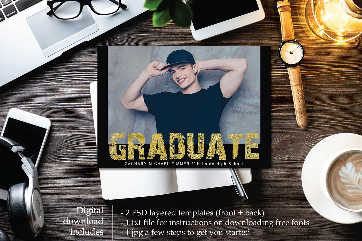 Goldrush Graduation Announce G100, an Invitation Template by Studio Forty Design (Photo 5 of 6)