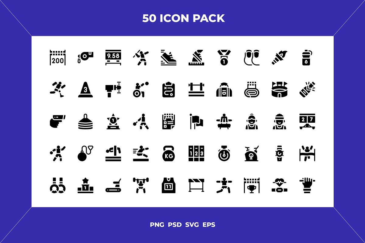 Athletics icons, an Outline Icon by Wencory (Photo 1 of 2)