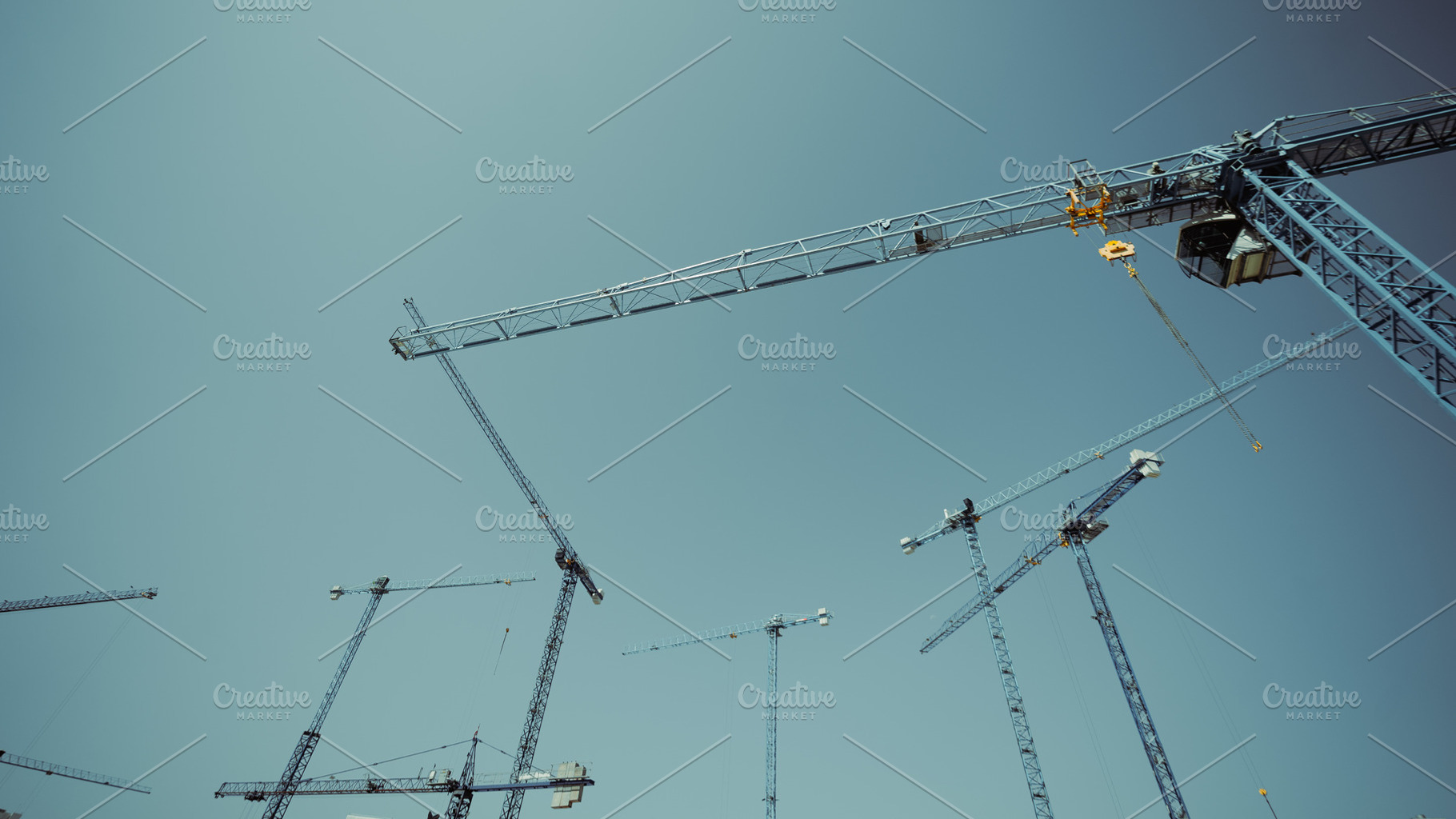 Wide Angle Cranes Overhead, an Industrial Photo by SkyNext
