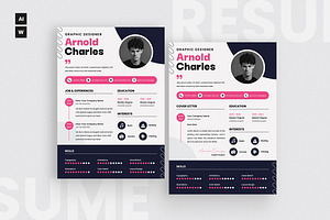 Pink Background Resume CV, a Resume Template by iDoodle Studio