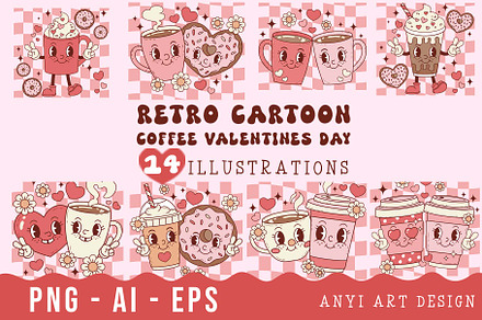 Retro Coffee Cartoon Bundle