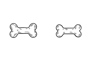 Two cartoon-style dog bones drawn in, an Animal Illustration by ZinetroN