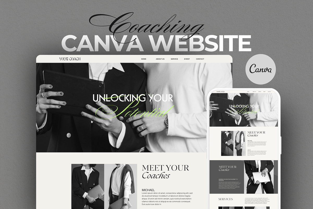 Coaching Canva Website Template, a Websites & App Template by MiavoDesign (Photo 1 of 4)