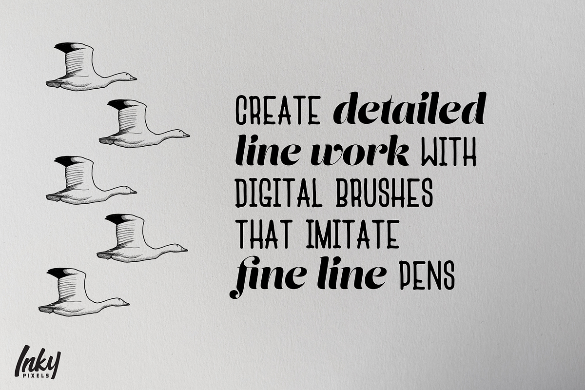 FineLiner Ink Procreate Brushes, a Brush Add-On by Inky Pixels (Photo 3 of 11)