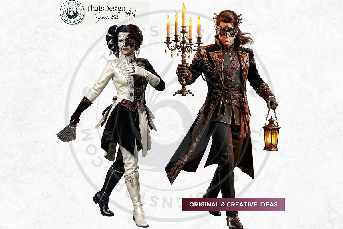 Velvet Mascarade Characters Bundle, a Person Illustration by ThatsDesignArt (Photo 5 of 9)