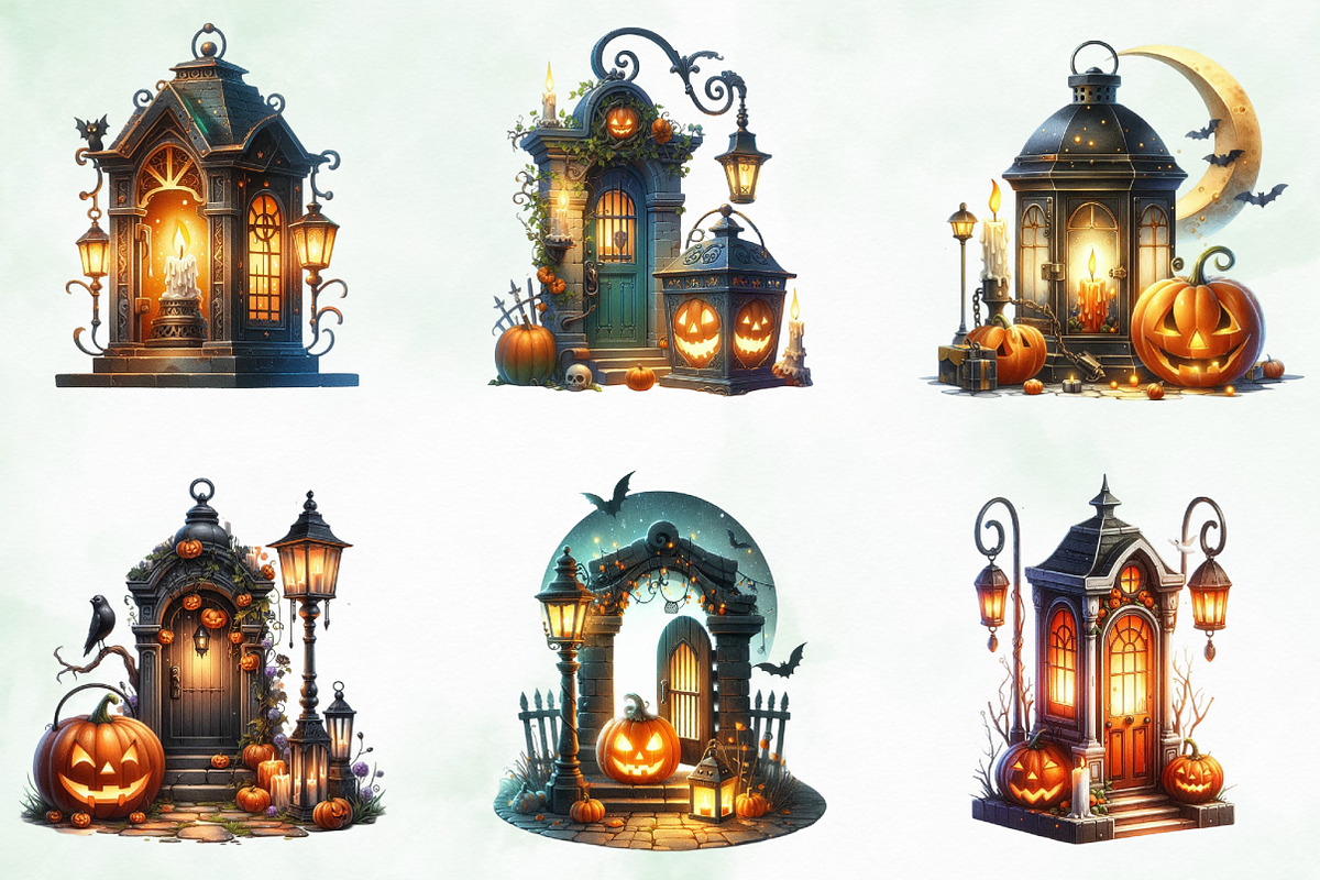 Halloween lantern with door light, an Illustration by Creative Art (Photo 1 of 4)