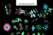 Floral pattern. Foliage and flowers, a Decorative Illustration by Folkheart (Thumbnail 3 of 11)