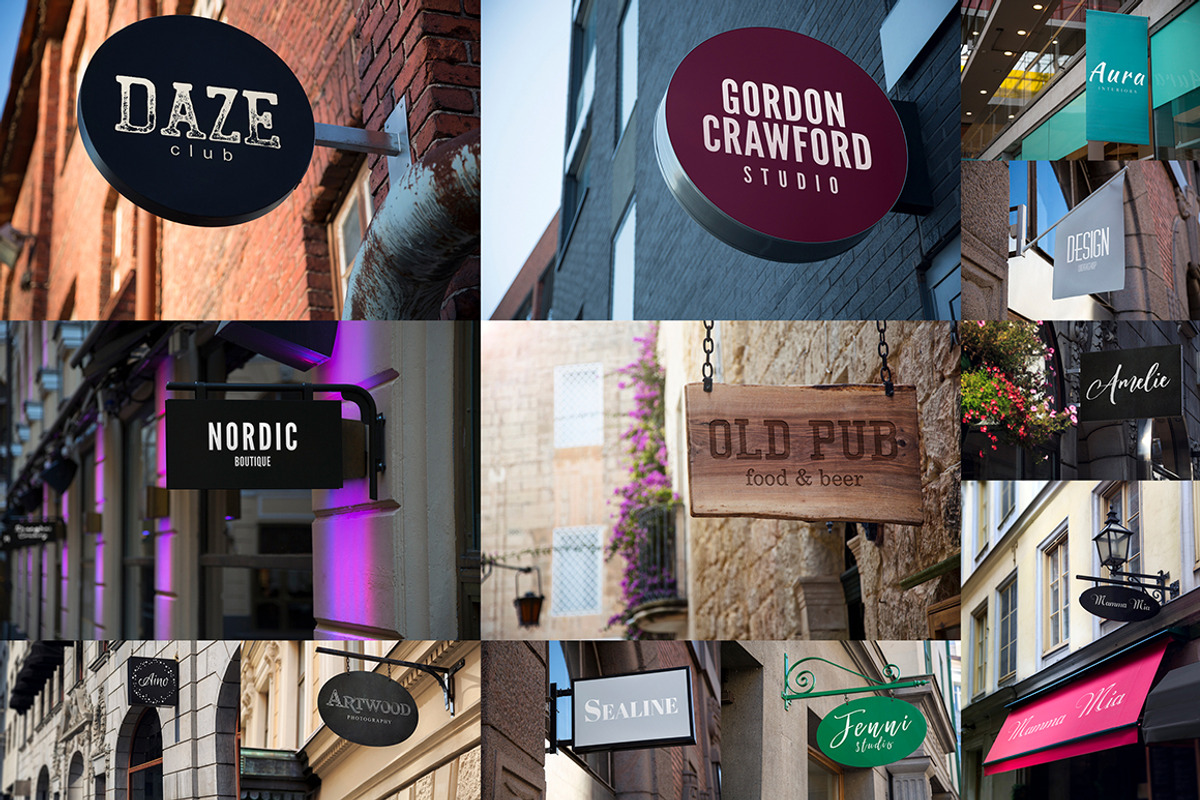 12 Logo Signboard Mock-up Bundle, a Product Mockup by The Art of Pics (Photo 3 of 3)