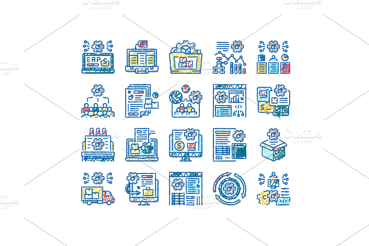 Erp Enterprise Resource Planning, an Object Illustration by pikepicture