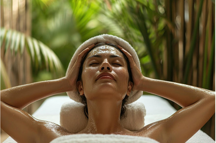 Woman relaxing with facial mask at, a Beauty & Fashion Photo by Ylivdesign