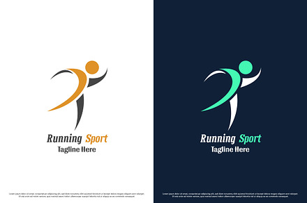 Running People Logo Design Template