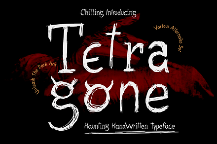 CF Tetragone - Horror Handwritten, a Handwritten Font by Indotype Foundry