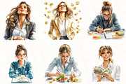 Watercolor Business Girl Clipart, an Illustration by OK Design (Thumbnail 2 of 5)