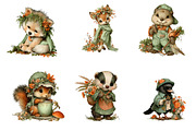 Whimsical Autumn Friends PNG, a Seasonal Illustration by CreationArt (Thumbnail 5 of 6)