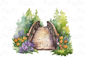 Watercolor Bridge Clipart Bundle