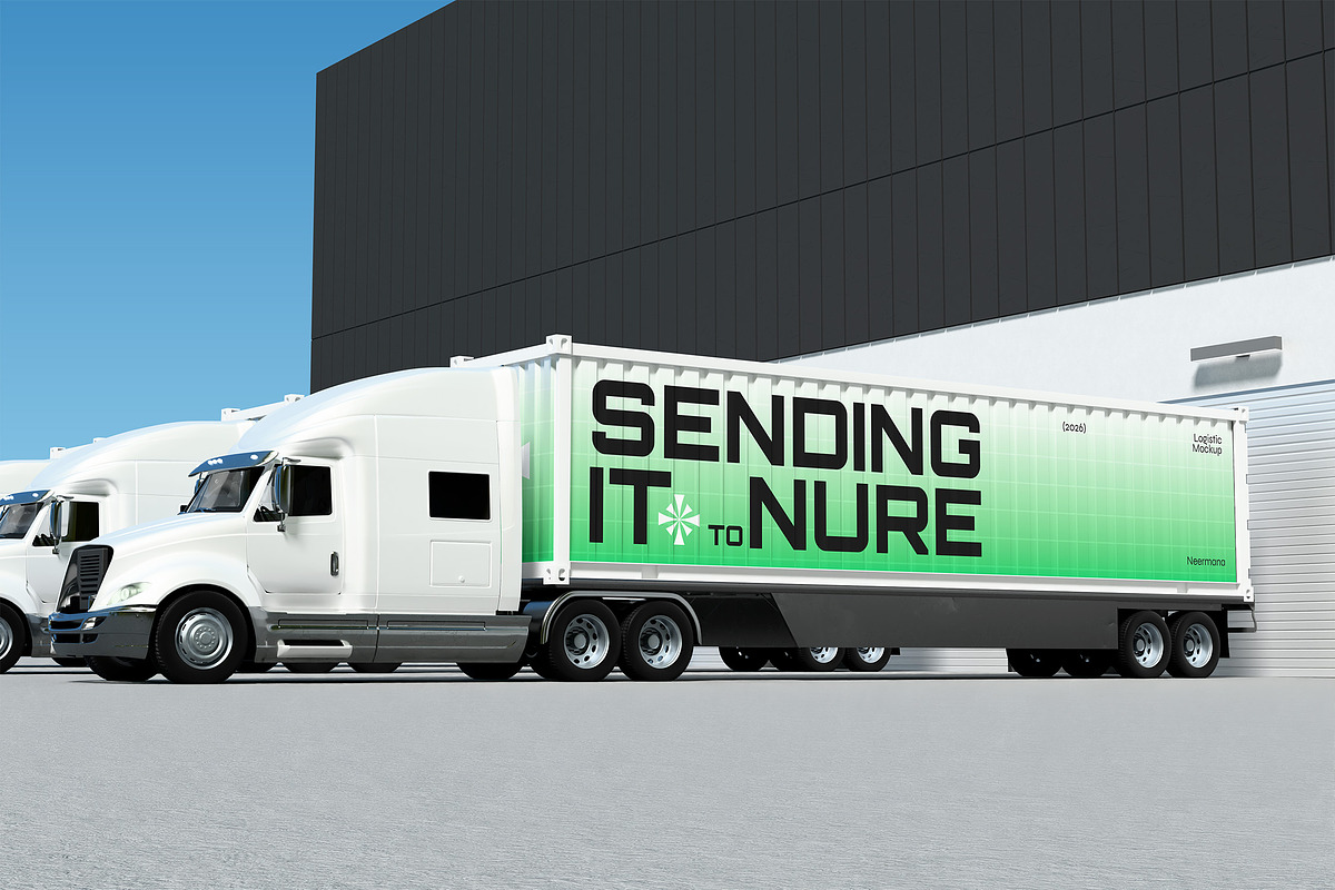 Logistic Truck Mockup, a Product Mockup by Neermana (Photo 4 of 4)