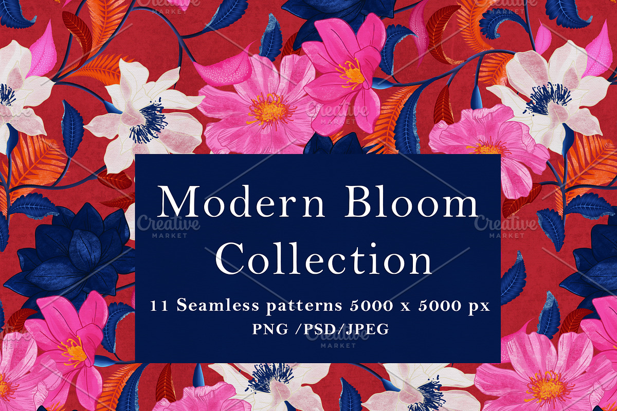 Modern Bloom Pattern Collection, a Pattern Graphic by Nora Gad (Photo 2 of 31)