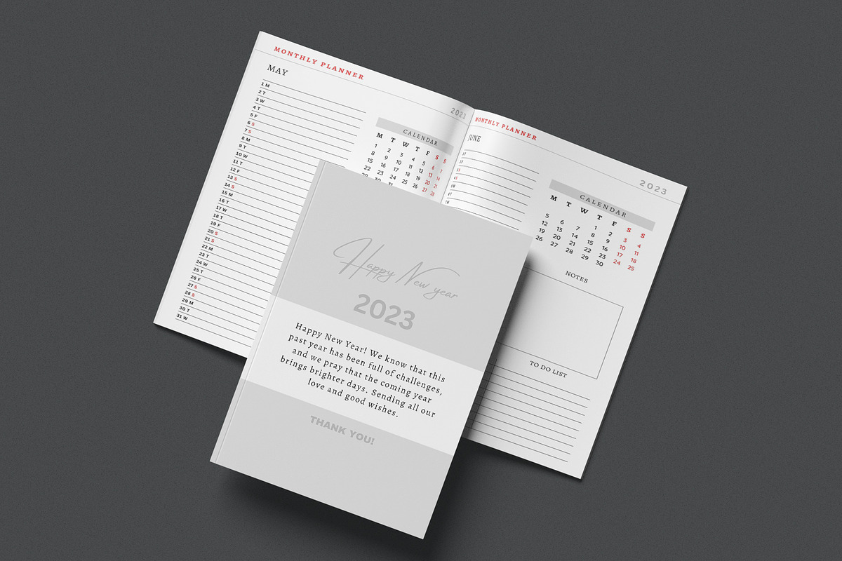 2023 Monthly Planner Bundle Pack, a Stationery Template by Design Zone (Photo 5 of 6)
