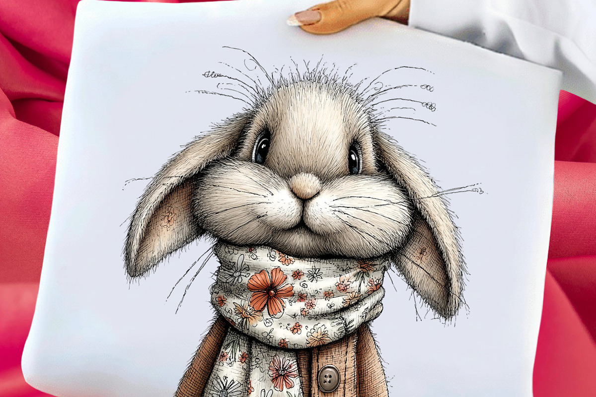 Floral Easter Bunny Clipart, an Illustration by Libby Wishes (Photo 7 of 7)