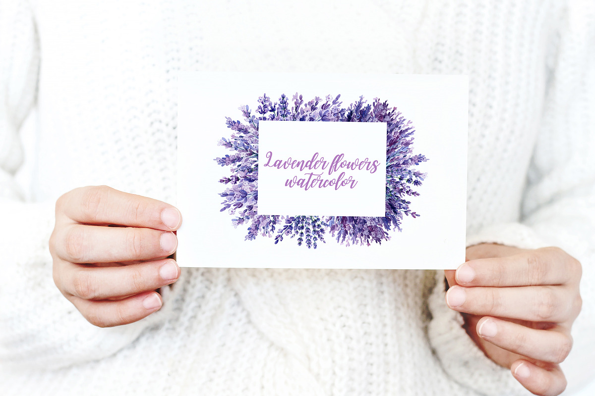 Lavender flowers watercolor, clipart, a Food Illustration by Hanna Hryharenka (Photo 14 of 17)