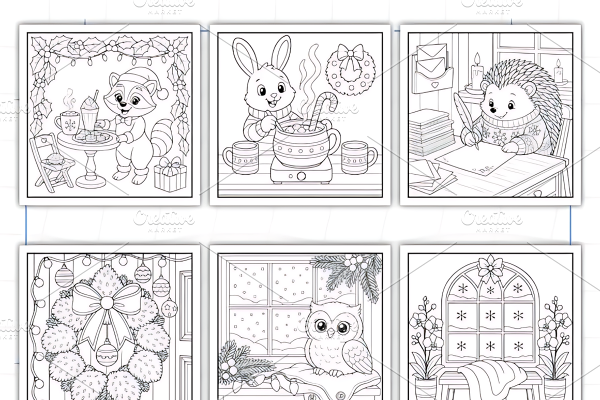 Bold Easy Festive Corner Coloring, a Decorative Illustration by Design Station (Photo 3 of 3)