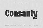 Consanty - Condensed Font, a Sans Serif Font by Iqsiart Studio (Thumbnail 1 of 7)