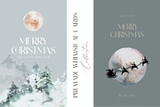 Winter Christmas Watercolor Card Set, a Decorative Illustration by WalaPalette (Thumbnail 2 of 14)
