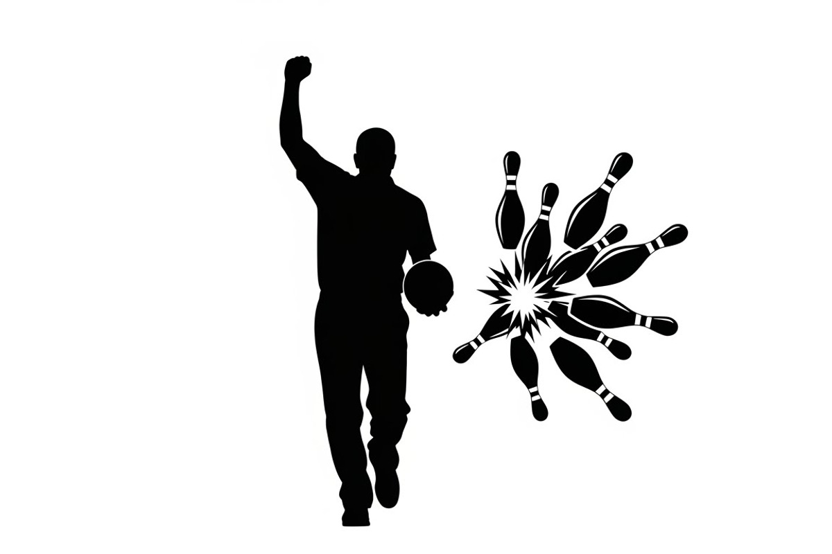 Dynamic bowling player silhouette, an Illustration by Amazin_art (Photo 10 of 31)