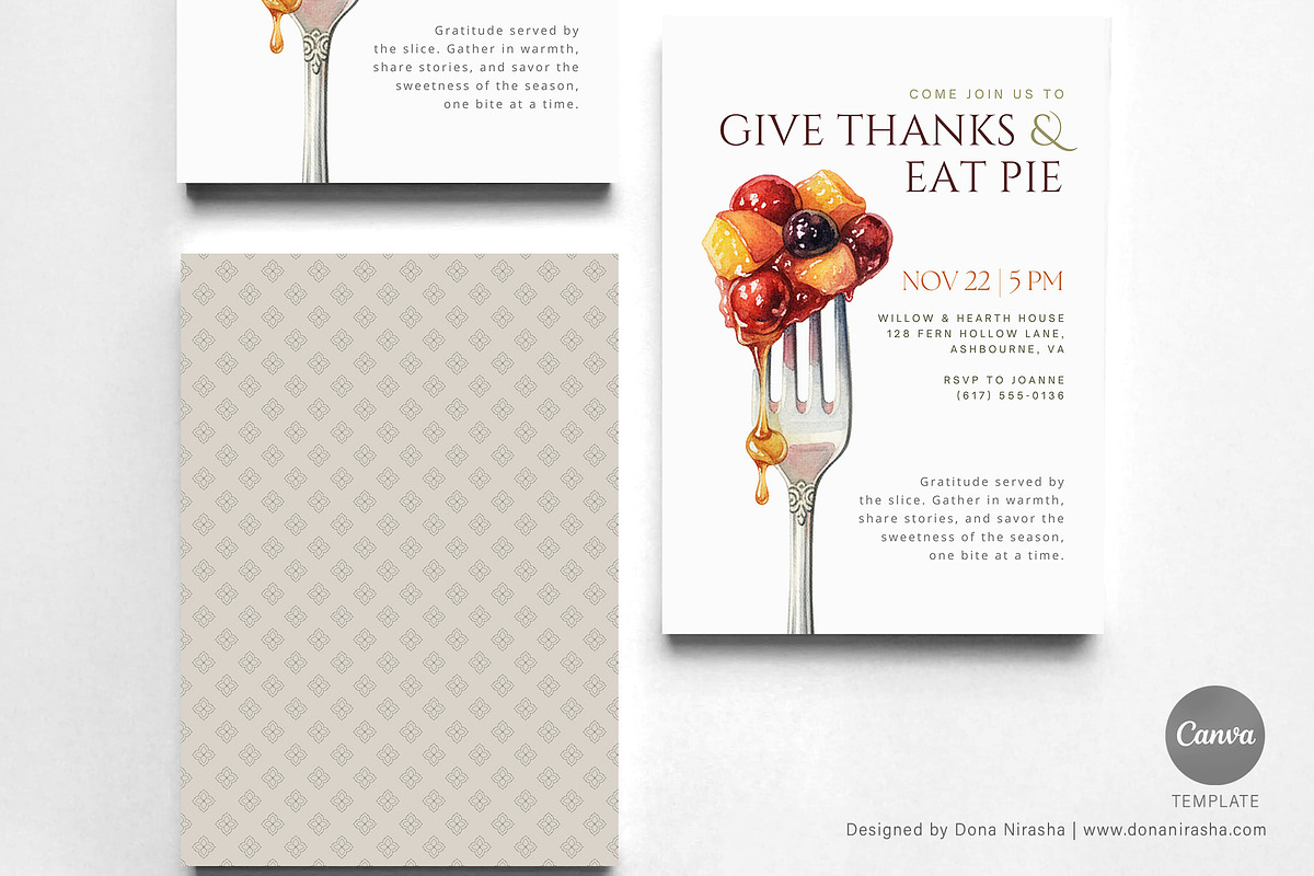 Thanksgiving Invite Canva Template preview 2