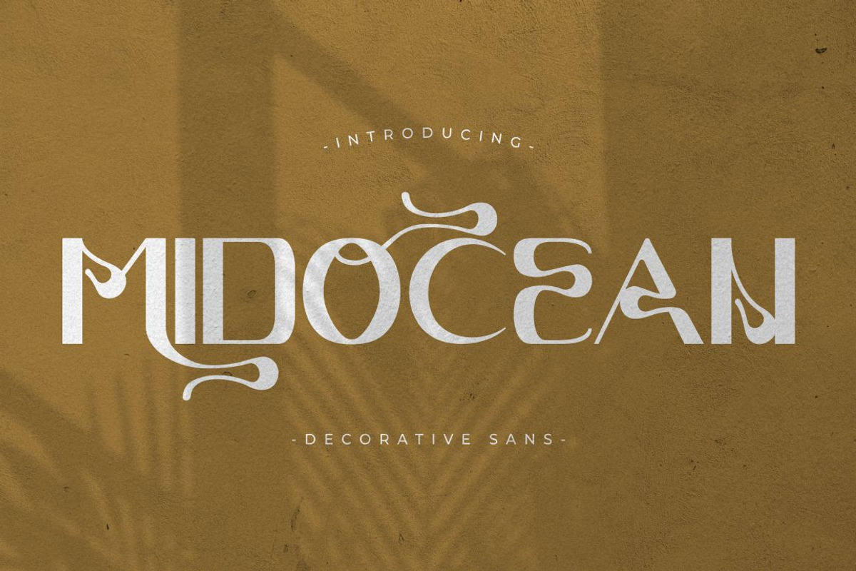 Midocean - Decorative Sans Font, a Sans Serif Font by PutraCetol Studio (Photo 1 of 11)