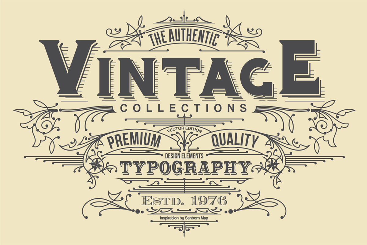 Vintage Typography Ornaments v2, an Object Graphic by G7 (Photo 2 of 5)