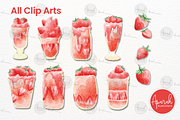 Strawberry Smoothies Watercolor, a Food Illustration by creationsbyapuruh (Thumbnail 2 of 5)