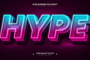 Hype Glowing Editable Text Effect