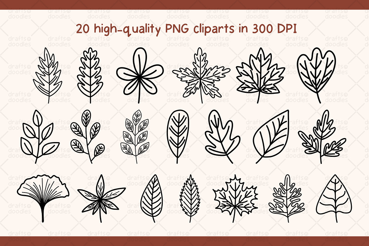Autumn Leaves Clipart and Patterns, a Pattern Graphic by Drafts n Doodles (Photo 4 of 8)