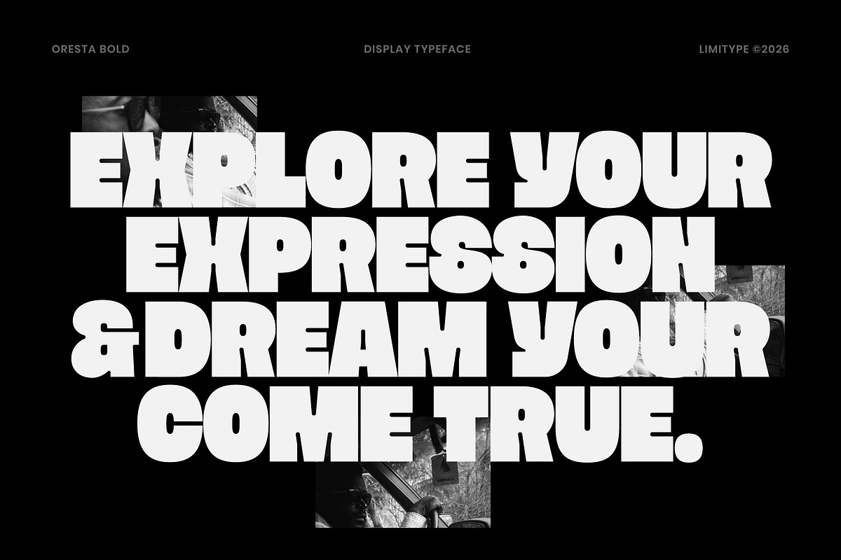 Oresta - Bold Display Font, a Sans Serif Font by limitype (Photo 2 of 12)