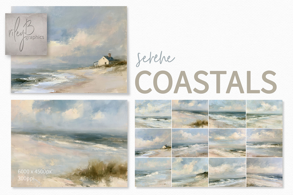 Serene Coastals, a Decorative Illustration by rileyBgraphics (Photo 1 of 6)