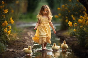 Duckling Stream Digital Backdrop