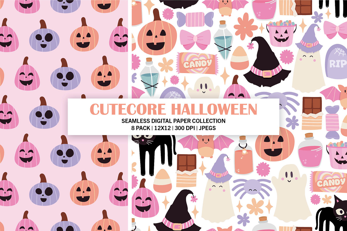 Cutecore Halloween Digital Paper, a Pattern Graphic by Alanna Messina Design Co (Photo 2 of 9)