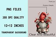 Valentine's Gnome with Flowers Clipa, an Illustration by SVGArt (Thumbnail 6 of 8)