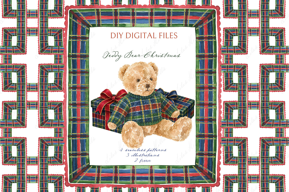 Teddy Bear Christmas Clipart, a Seasonal Illustration by LABFcreations (Photo 1 of 4)