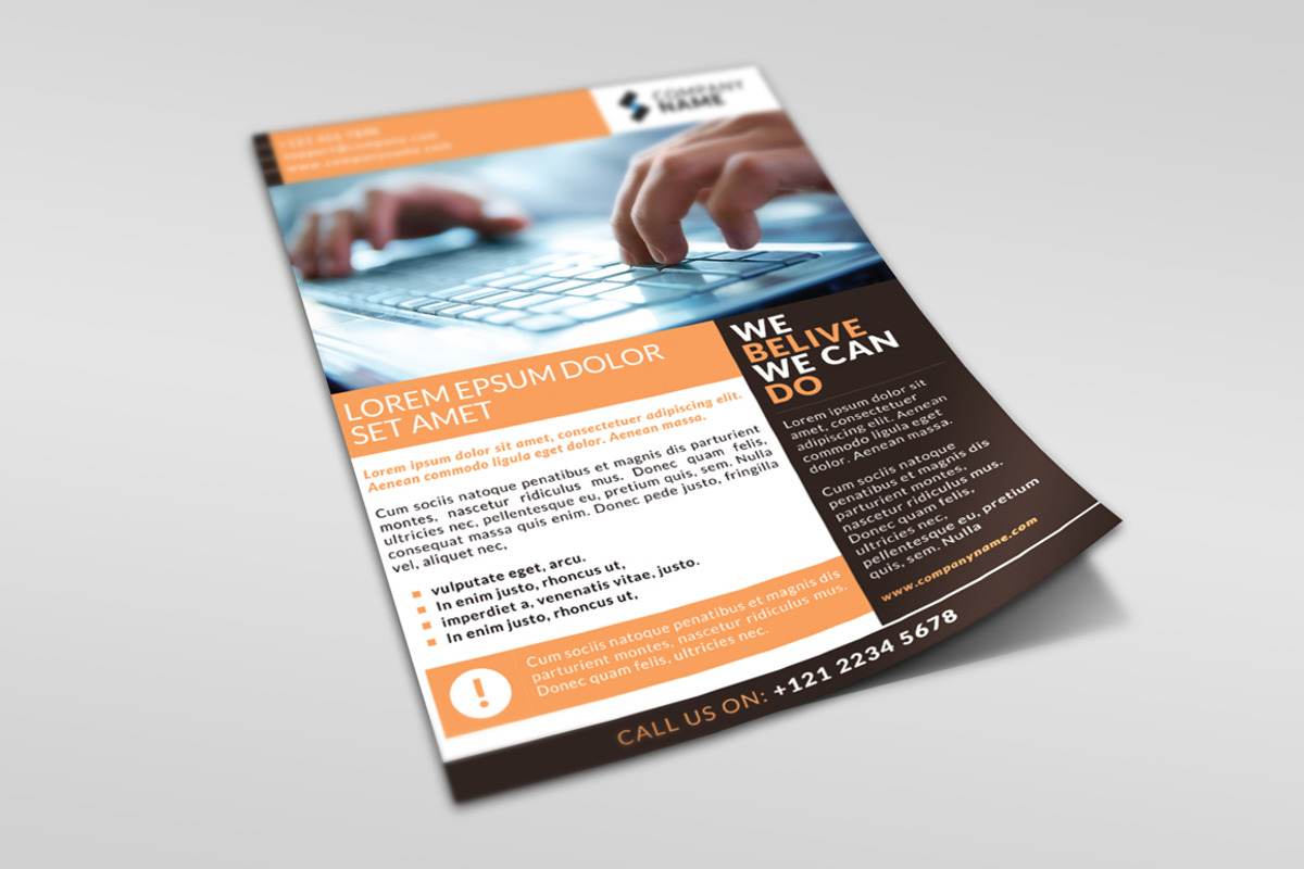 Corporate Flayer Ads Template 1, a Flyer Template by WonderShop (Photo 3 of 3)