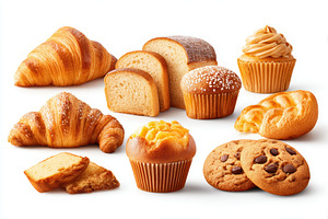 Assorted bakery pastries and breads, a Food & Drink Photo by AlyaAnd