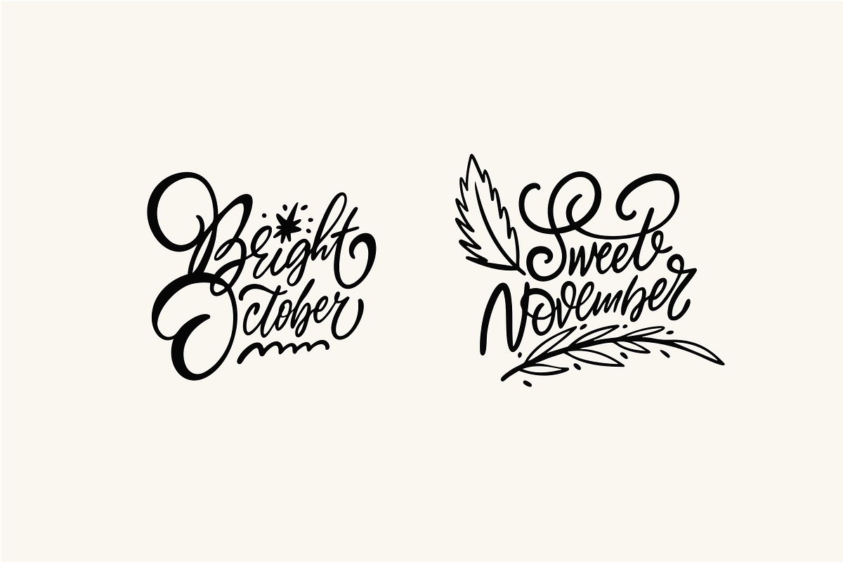 Autumn & Fall Lettering Set, a Seasonal Illustration by Oktyabr (Photo 3 of 6)