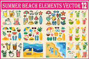 Summer Beach Elements Vector, an Object Graphic by jahid234 (Thumbnail 1 of 13)